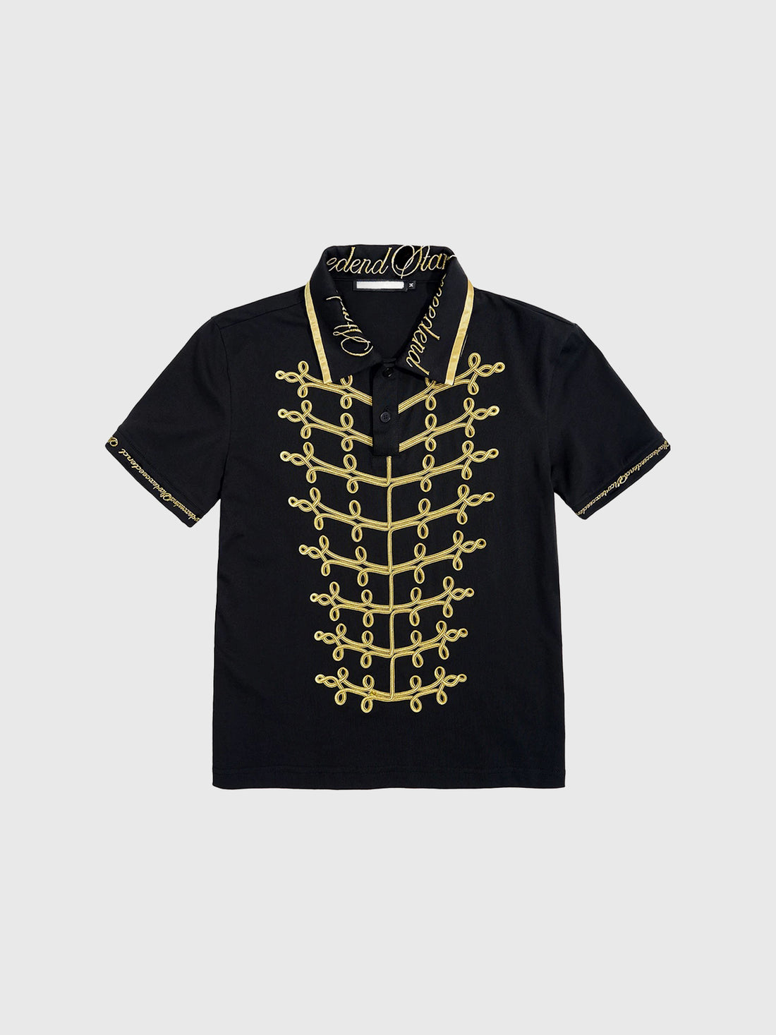 Brick Lane Skimming-fit Embroidered Short Sleeve Shirt -- Black