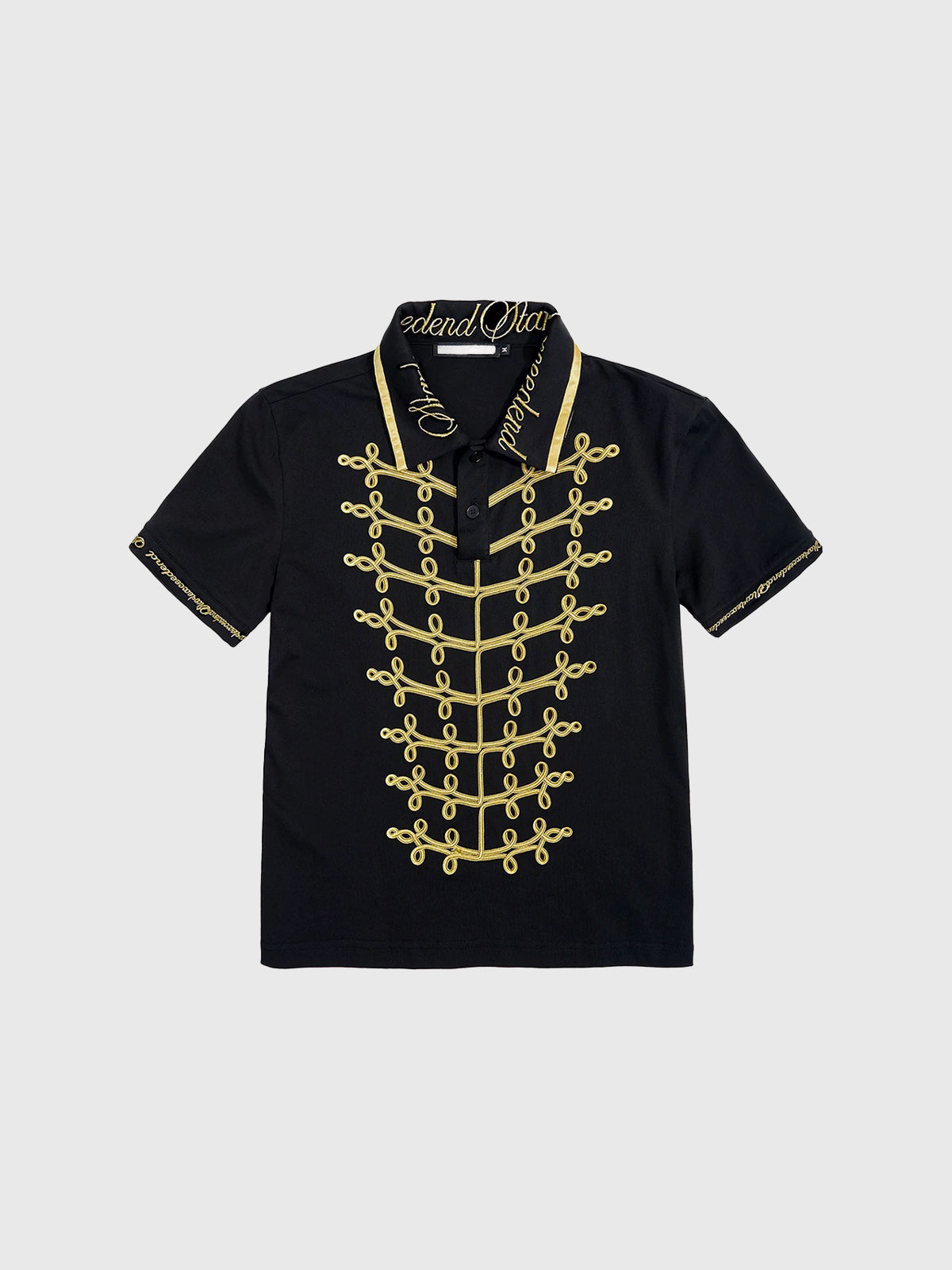 Brick Lane Skimming-fit Embroidered Short Sleeve Shirt -- Black