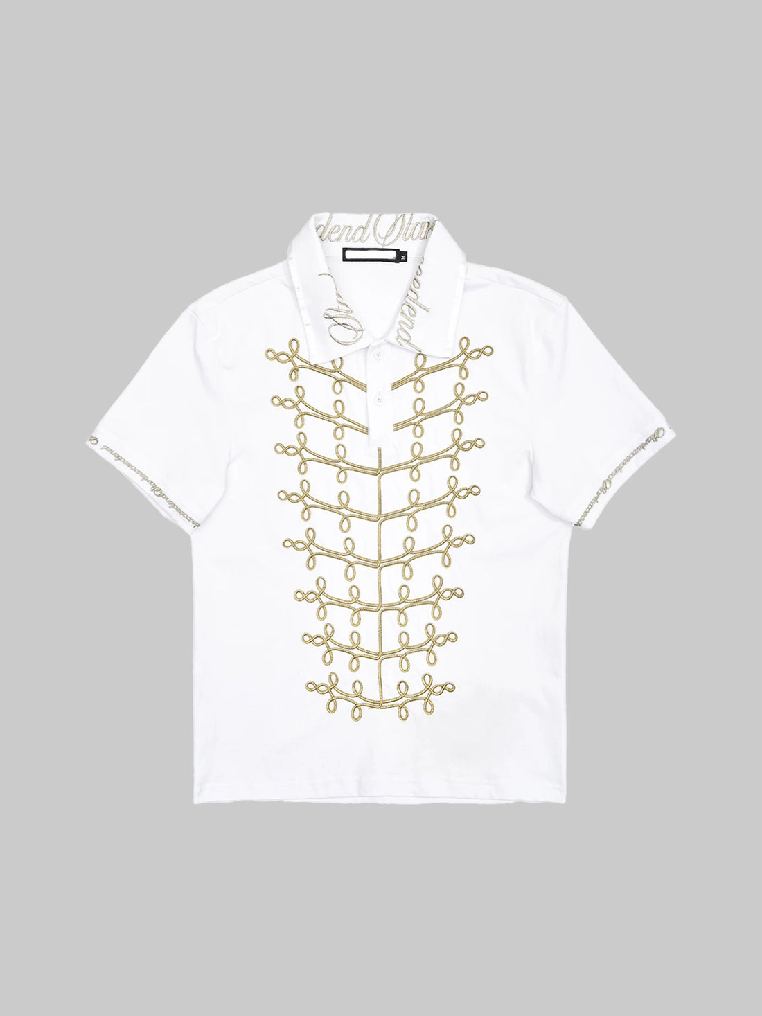 Brick Lane Skimming-fit Embroidered Short Sleeve Shirt -- White