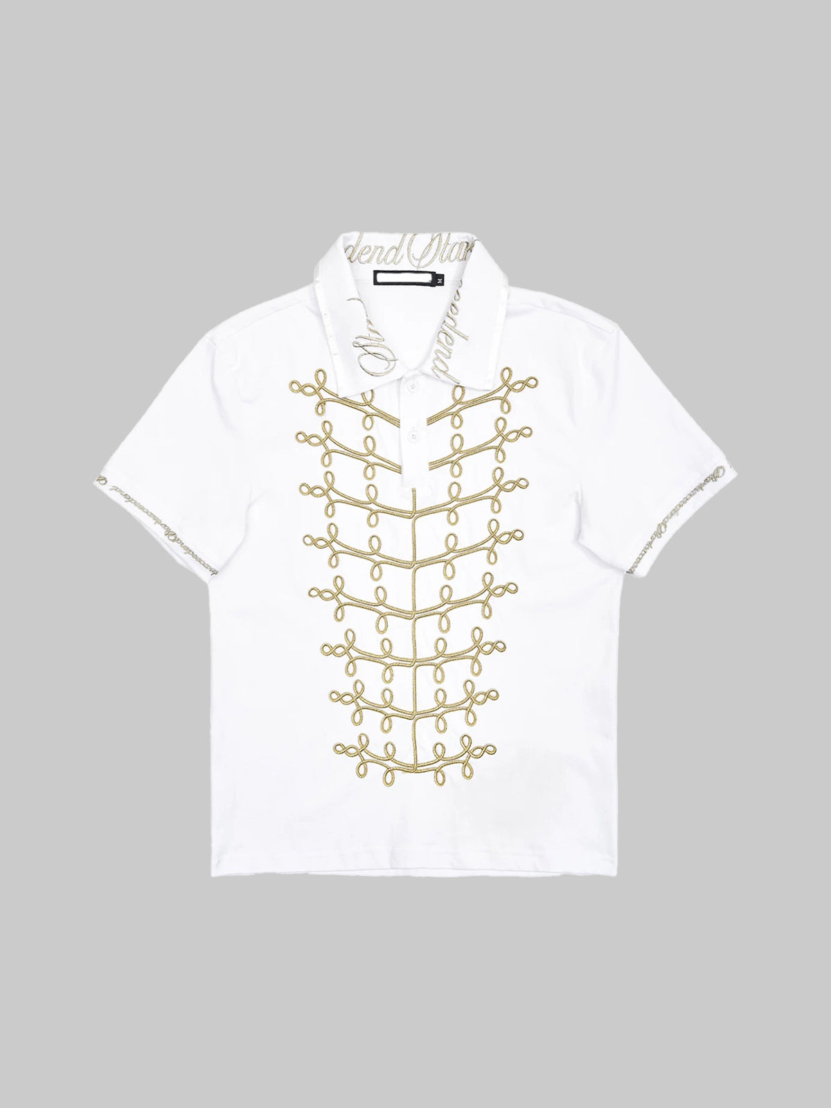 Brick Lane Skimming-fit Embroidered Short Sleeve Shirt -- White