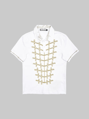 Brick Lane Skimming-fit Embroidered Short Sleeve Shirt -- White