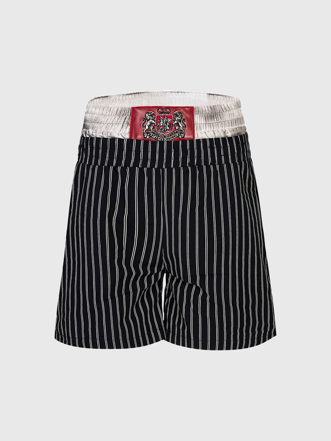 Brick Lane Layered-look Stripe Cargo Shorts -- Black