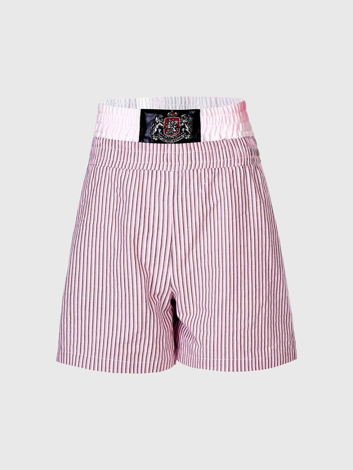 Brick Lane Layered-look Stripe Cargo Shorts -- Pink