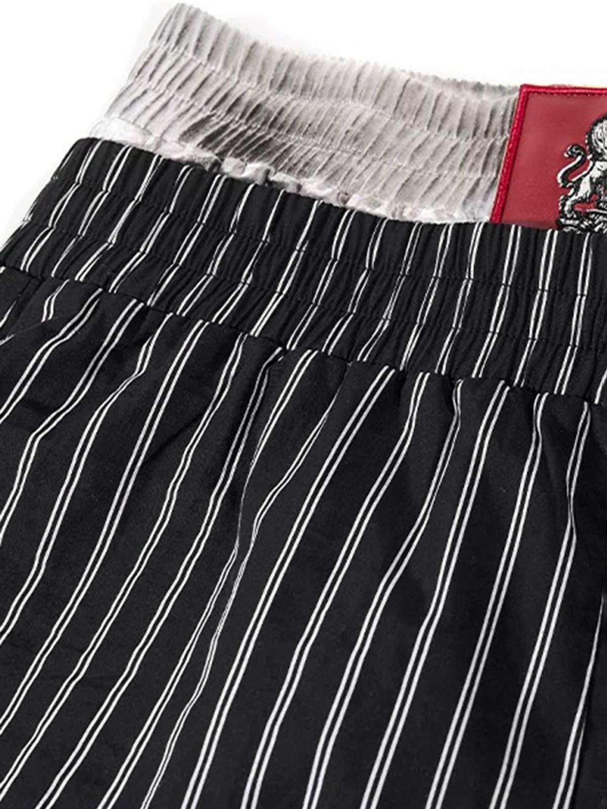 Brick Lane Layered-look Stripe Cargo Shorts -- Black