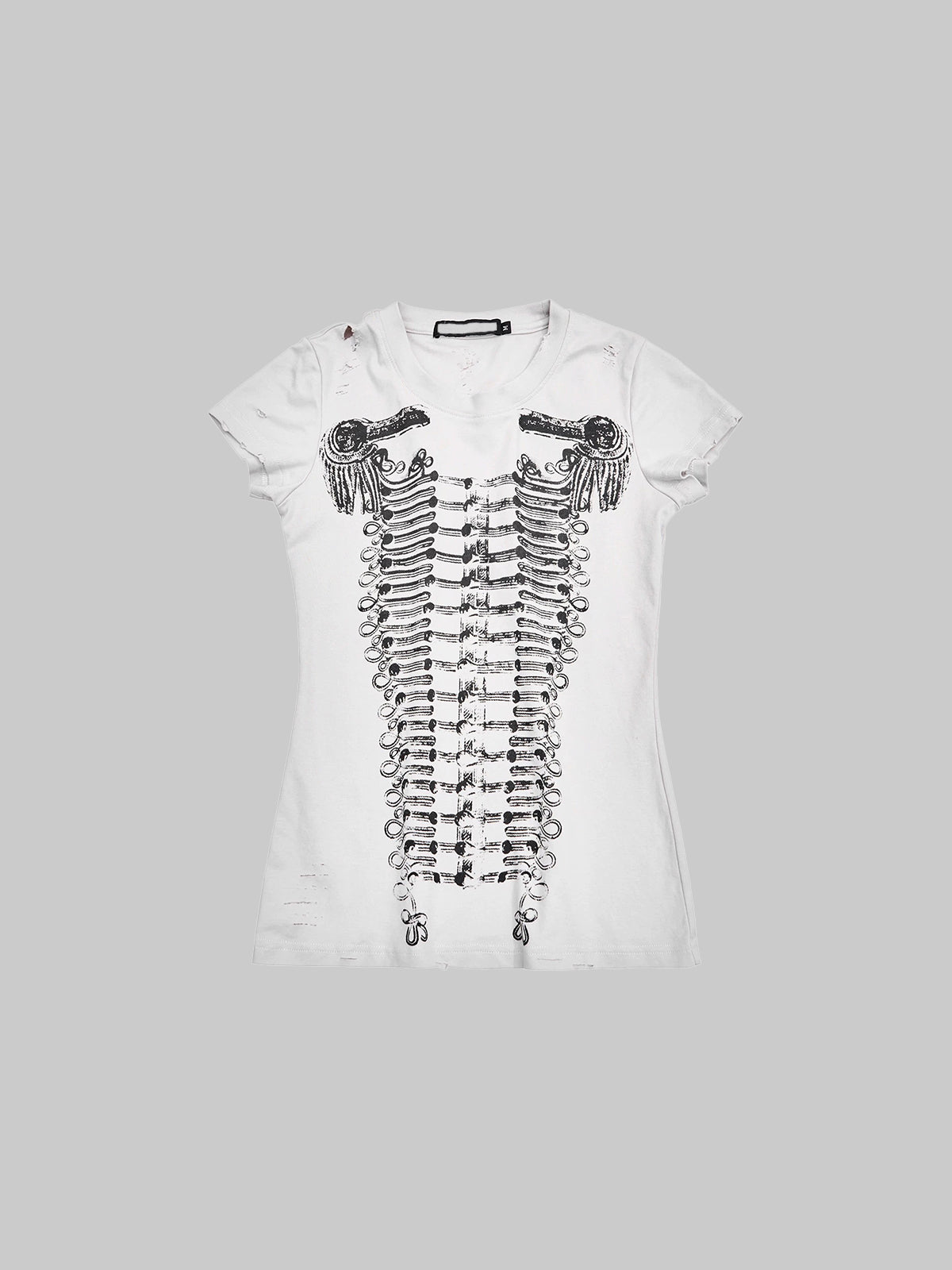 Brick Lane Skimming-fit Graphic Print Baby Tee -- White