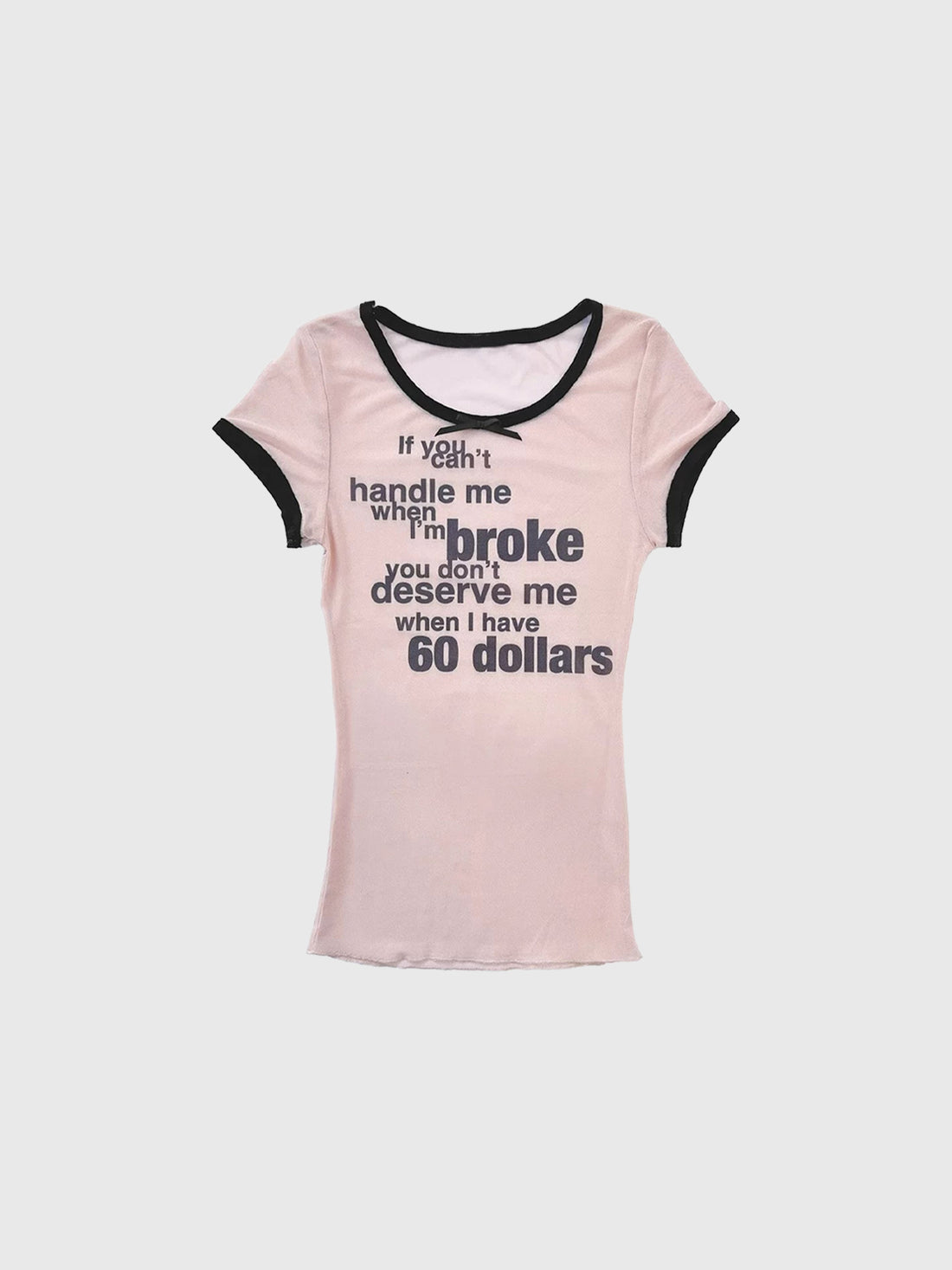 Brick Lane Skimming-fit Sheer Mesh Graphic Tee -- Pink