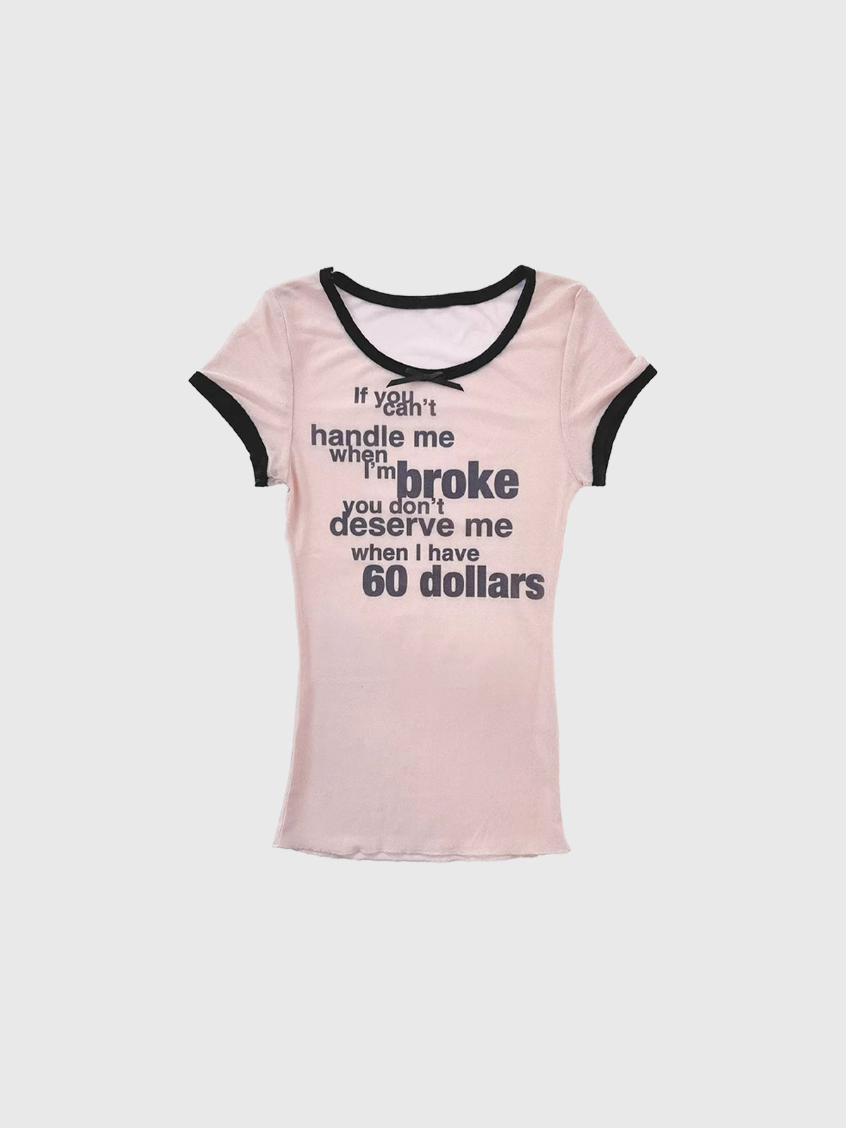 Brick Lane Skimming-fit Sheer Mesh Graphic Tee -- Pink