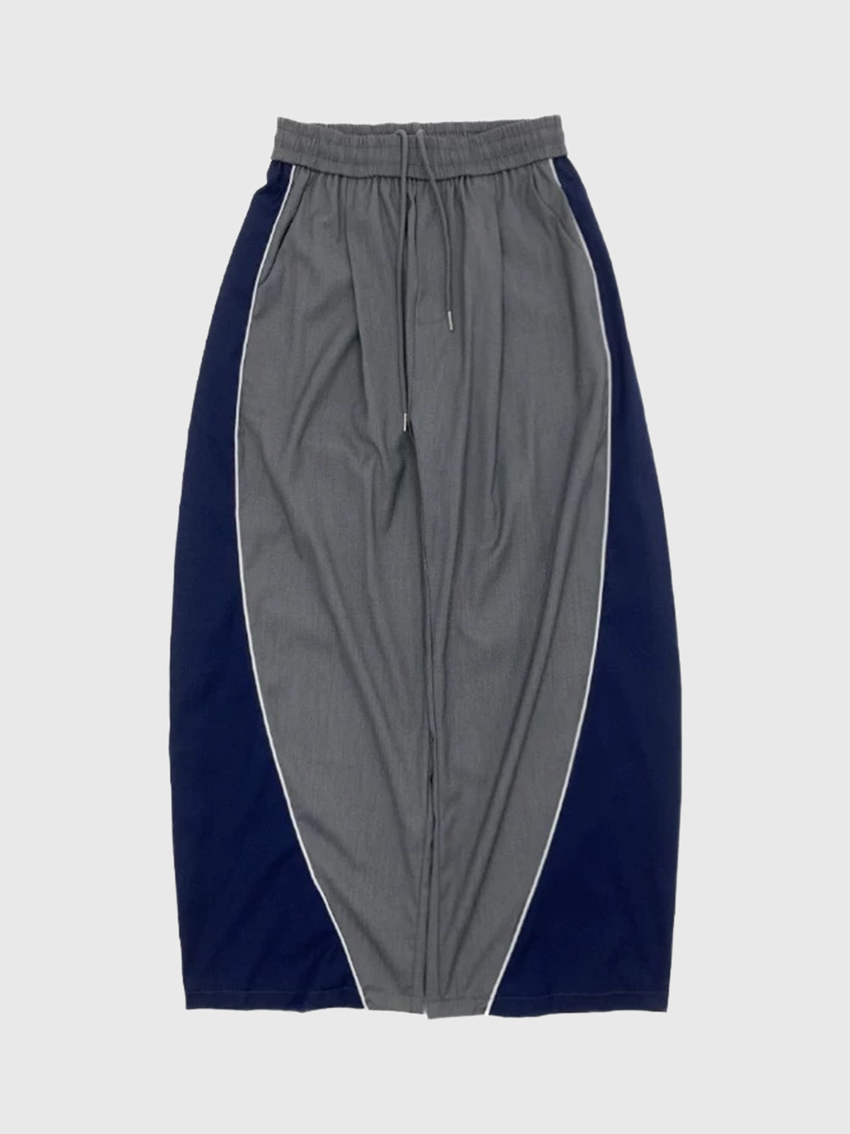 Co-ed Dorm Baggy Contrast Color Side Striped Sweatpants - Blue