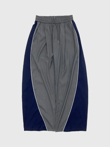 Co-ed Dorm Baggy Contrast Color Side Striped Sweatpants - Blue