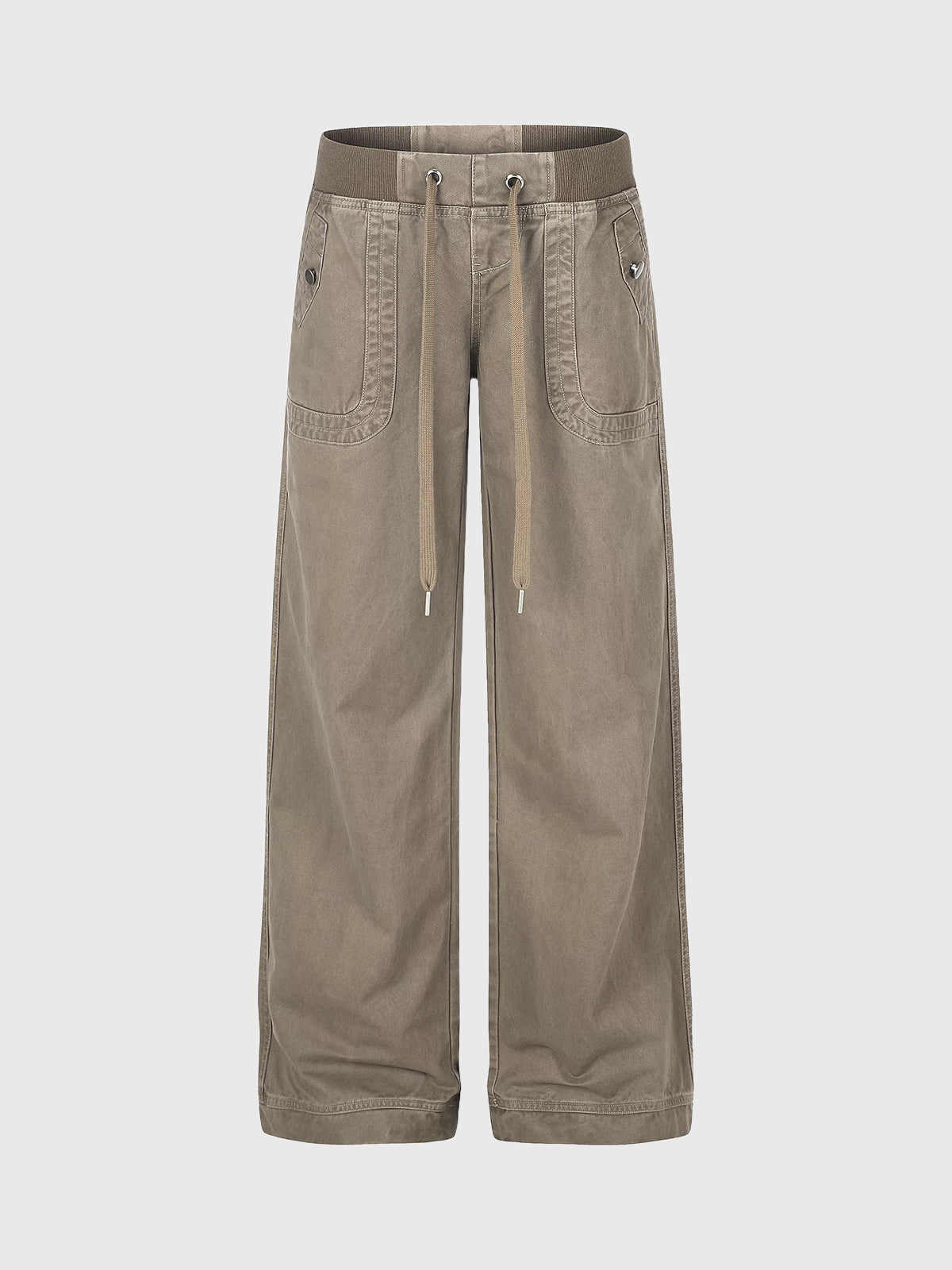Brick Lane Straight Multi-Pocket Cargo Pants - Beige