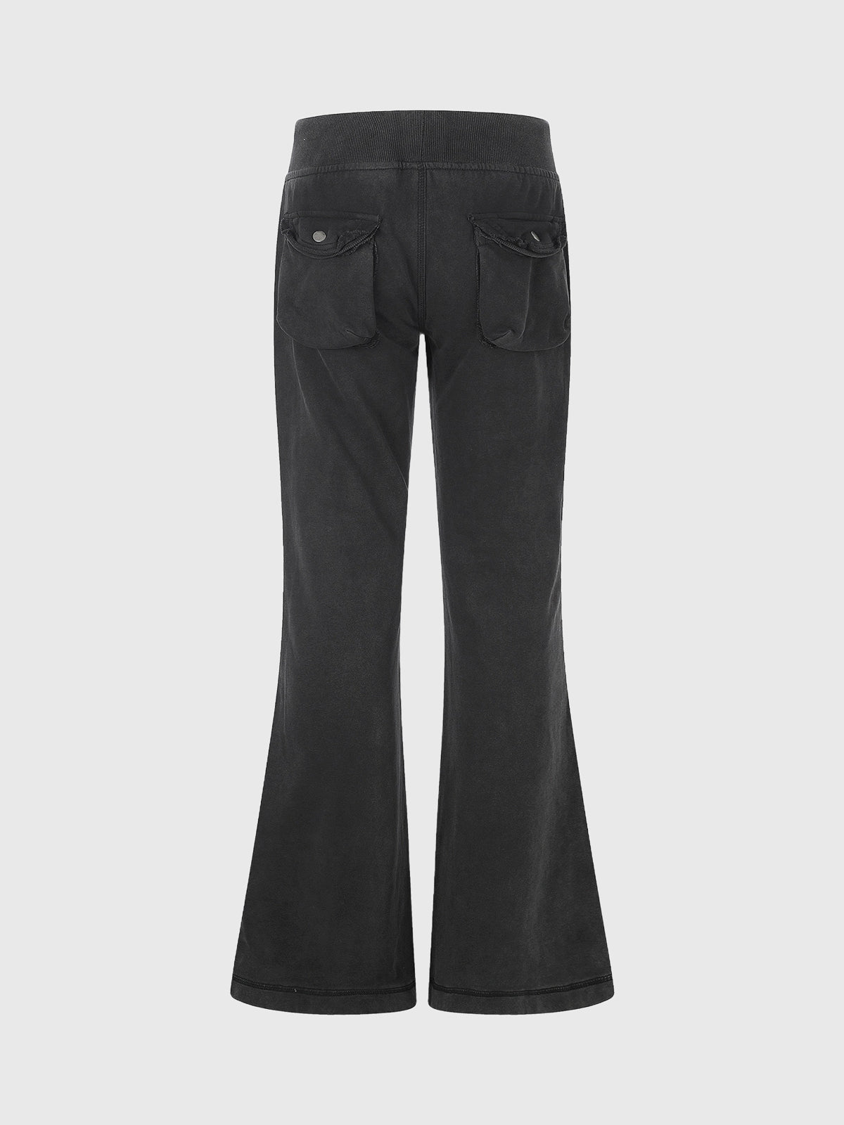 Brick Lane Flared Multi-Pocket Cargo Pants - Black