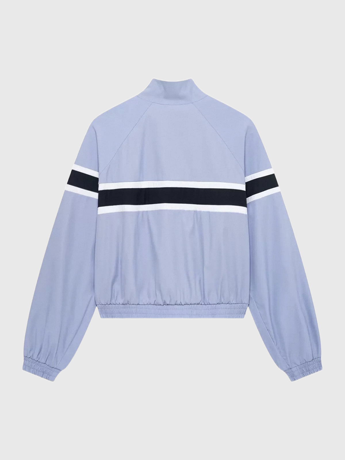 Co-ed Dorm Baggy Contrast Color Zip-up Jacket - Blue