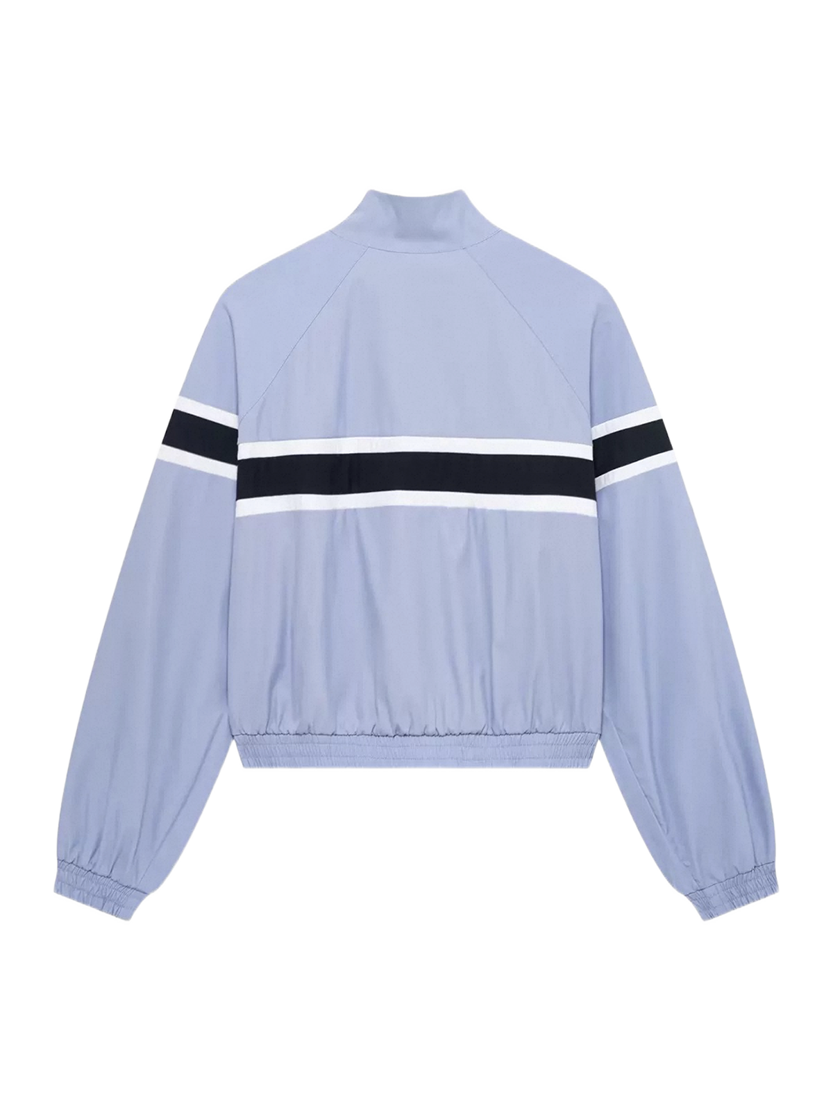 Co-ed Dorm Baggy Contrast Color Zip-up Jacket - Blue