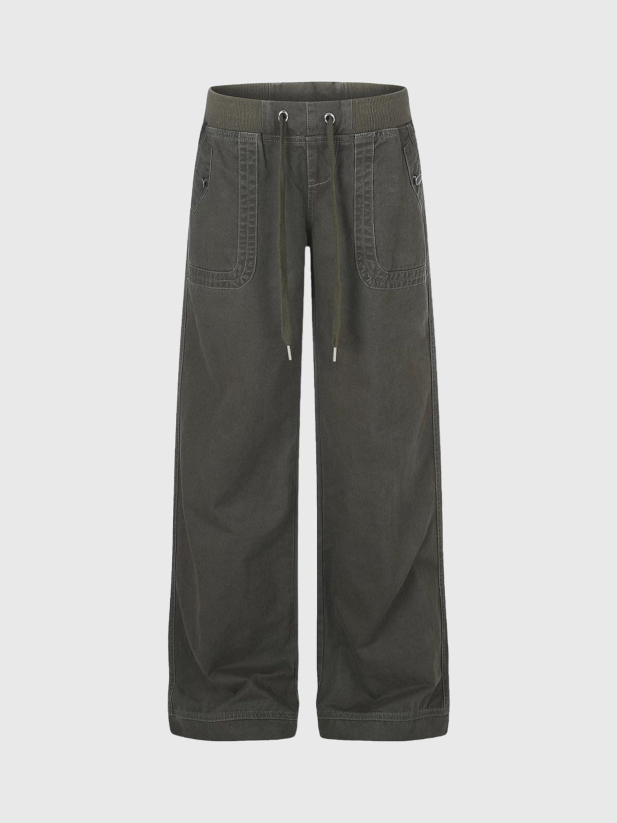 Brick Lane Straight Multi-Pocket Cargo Pants - Green