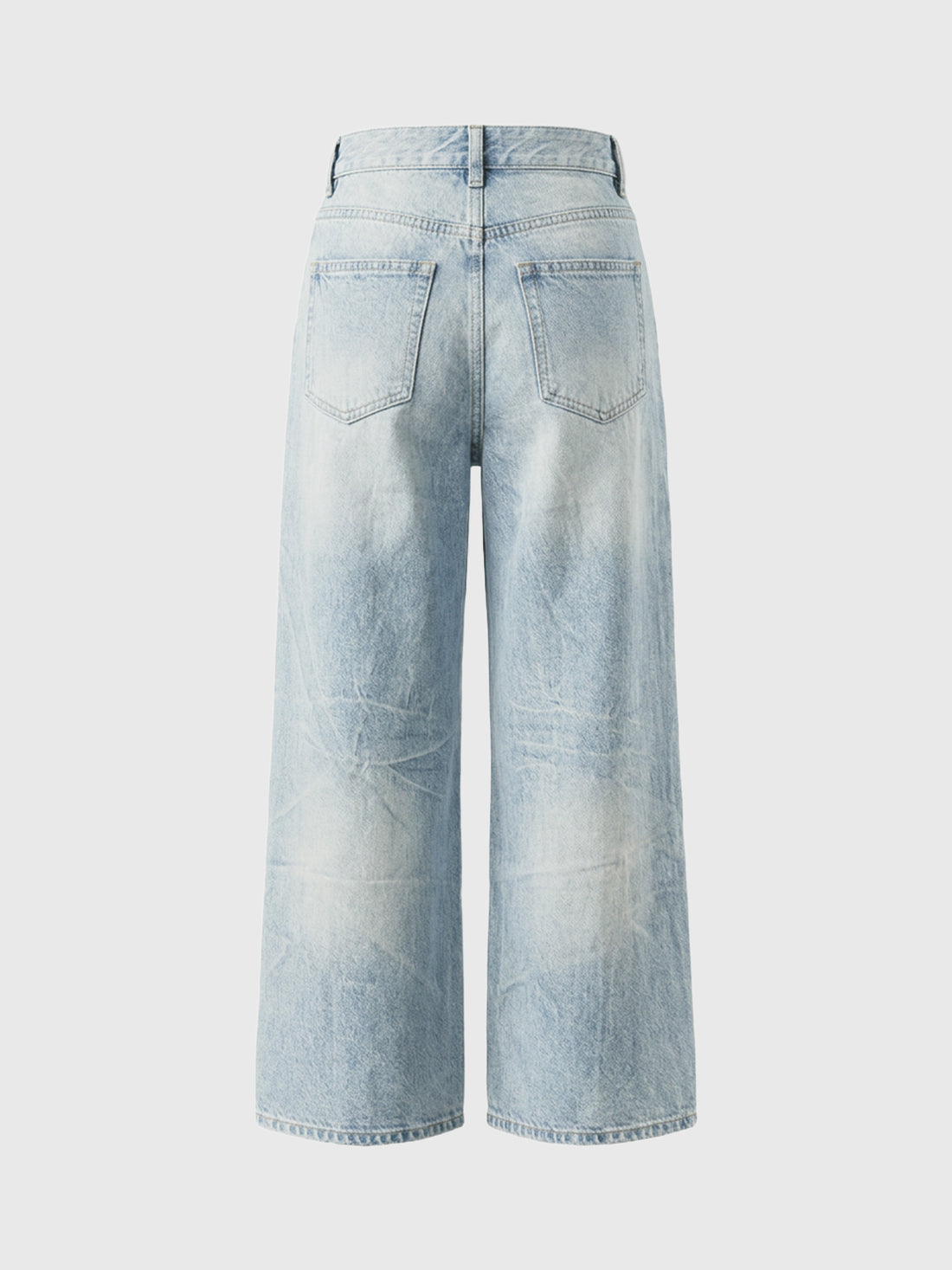 Dolled Office Wide-leg Washed Denim Jeans - Blue