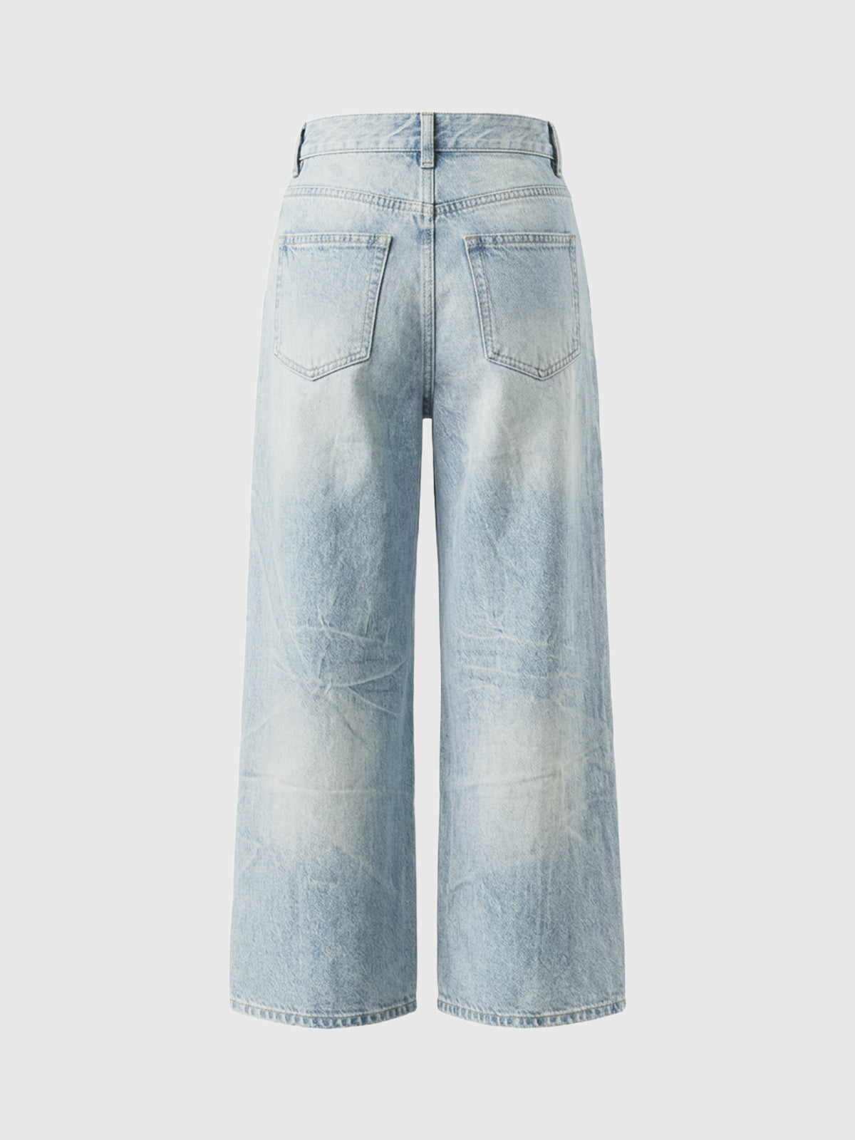 Dolled Office Wide-leg Washed Denim Jeans - Blue