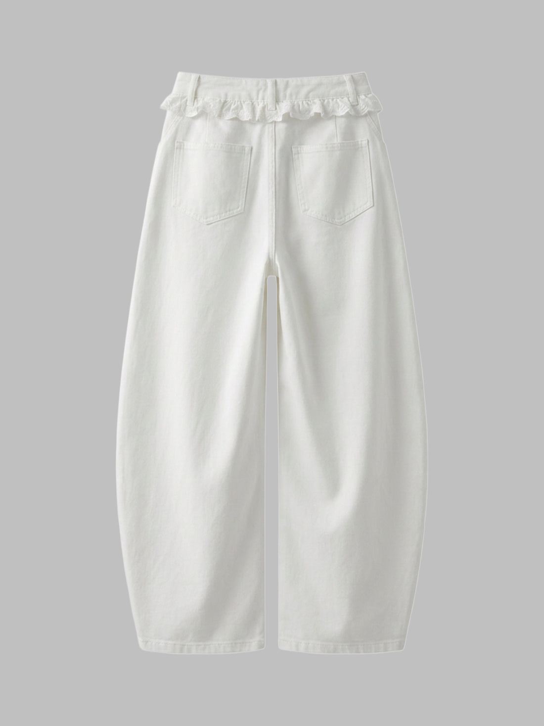 Dolled Office Wide-leg Minimalist Casual Pants - White