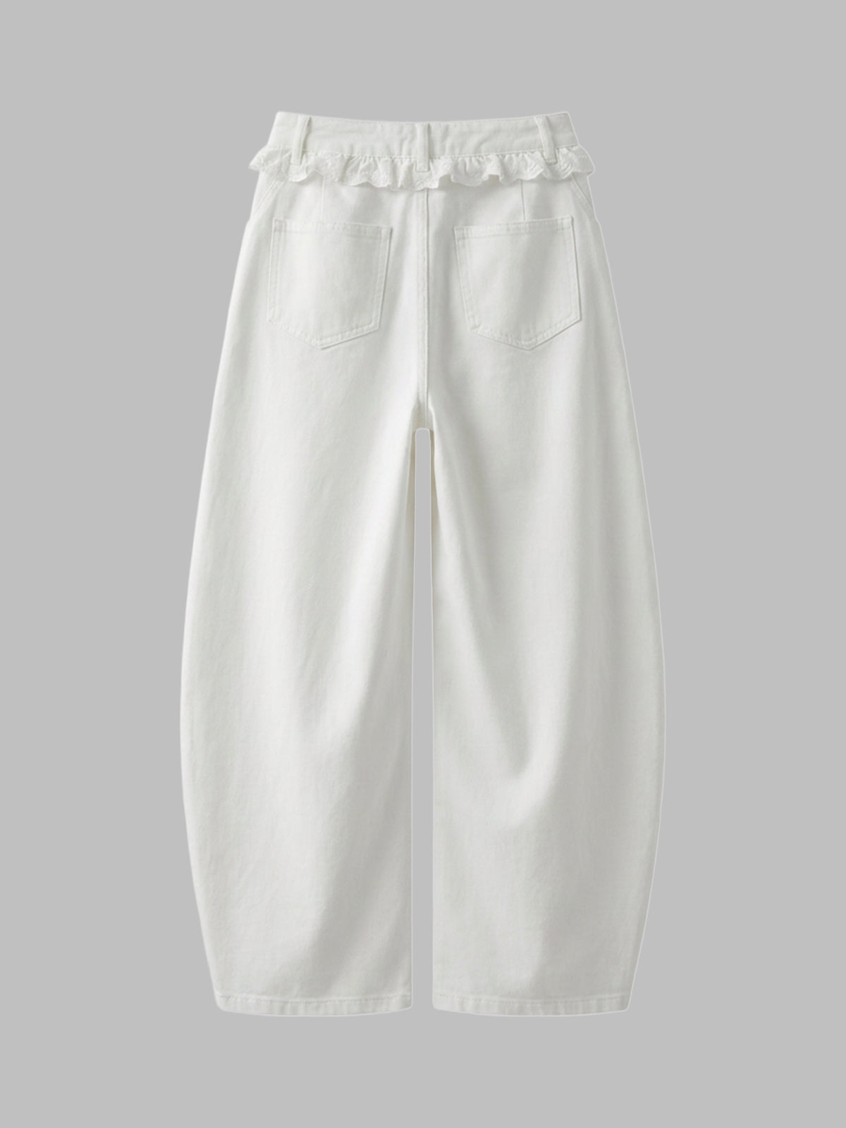 Dolled Office Wide-leg Minimalist Casual Pants - White