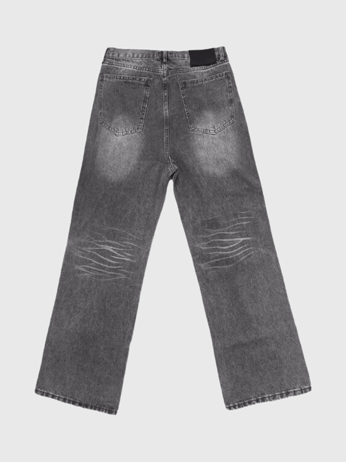 Co-ed Dorm Straight Sandwashed Distressed Denim Pants - Grey