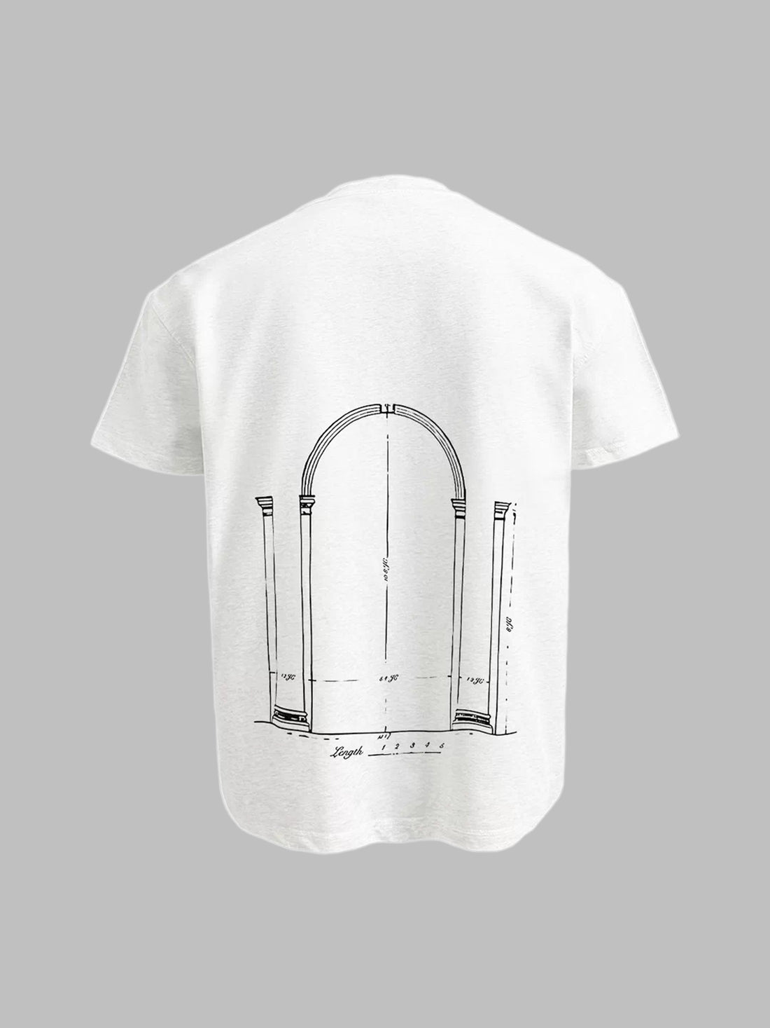 Co-ed Dorm Baggy Arch Graphic Double-Sided Tee - White