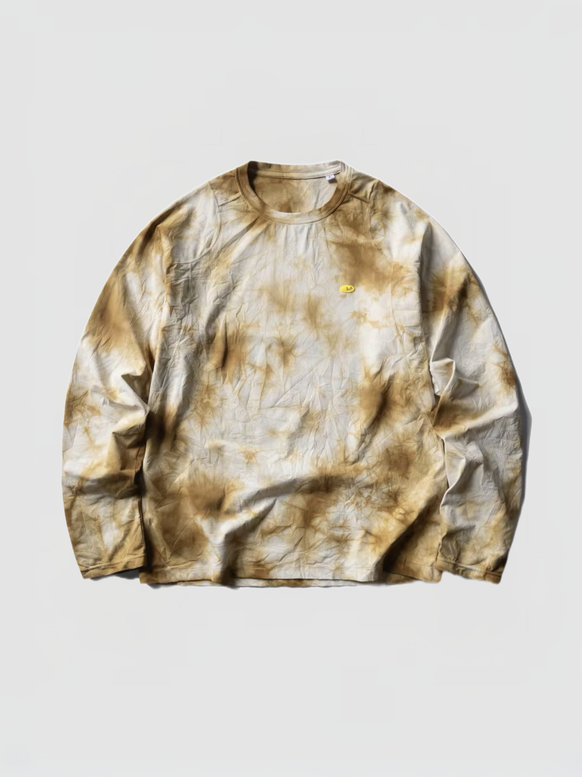 American Club Baggy Graphic Print Pullover Hooded Top - Beige
