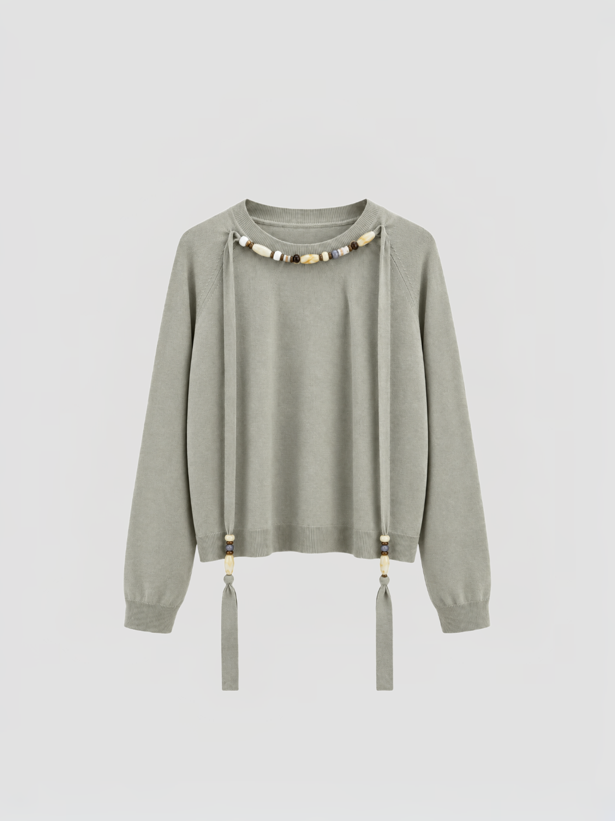 Co-ed Dorm Skimming Embellished Cutout Cardigan - Green