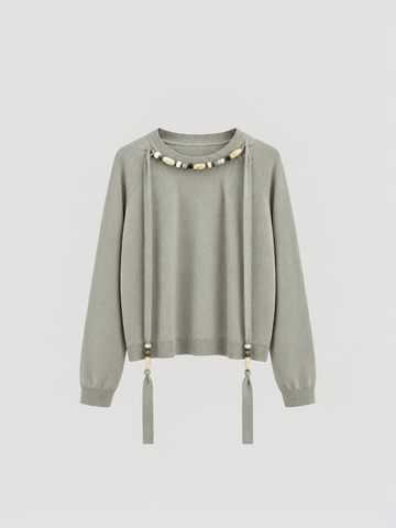 Co-ed Dorm Skimming Embellished Cutout Cardigan - Green