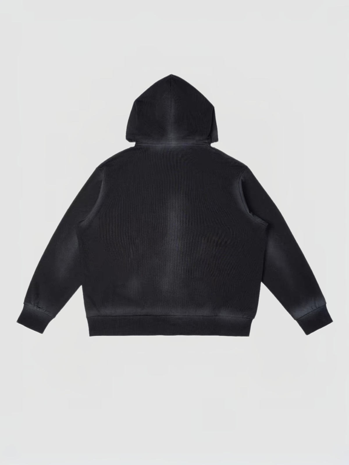 American Club Baggy Graphic Print Hooded Top - Black