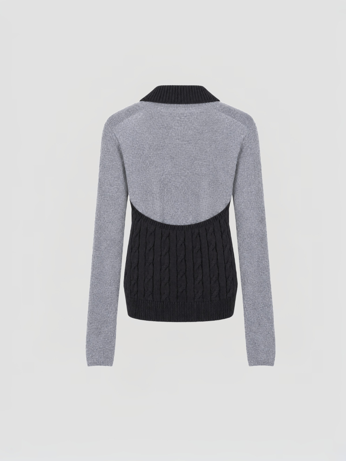 Co-ed Dorm Skimming Two-Piece Knit Shrug and Vest Set - Grey