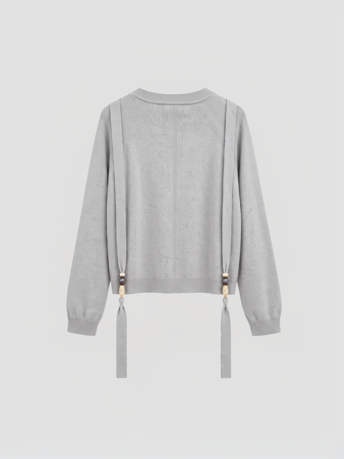 Co-ed Dorm Skimming Embellished Cutout Cardigan - Grey