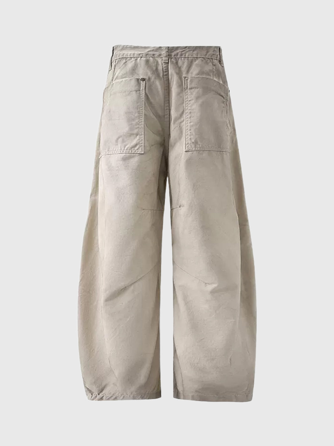 Co-ed Dorm Wide-leg Distressed Cutout Cargo Pants - Beige