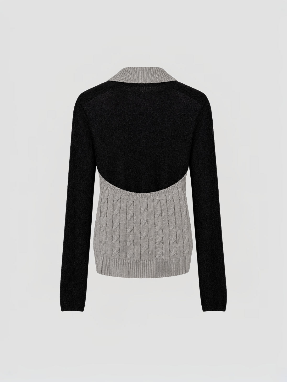 Co-ed Dorm Skimming Two-Piece Knit Shrug and Vest Set - Black