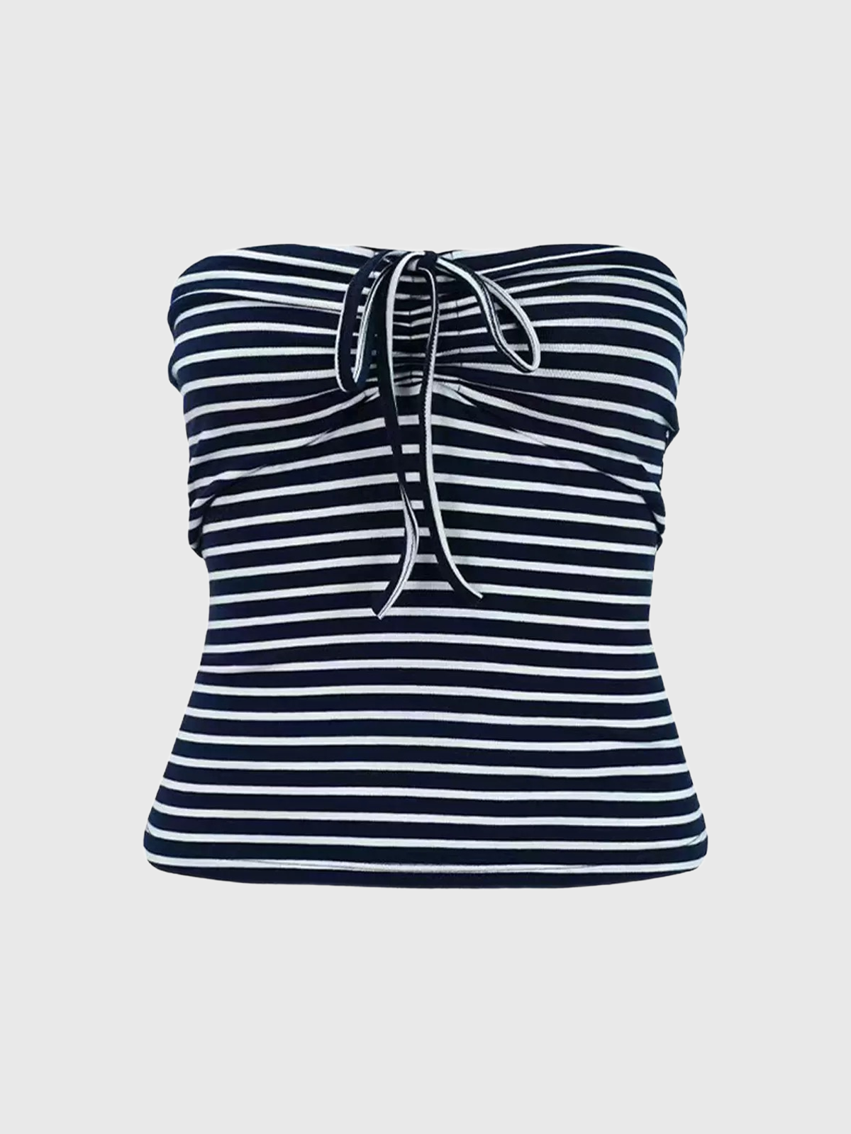 Dolled Office Skimming-fit Striped Tube Top - Black