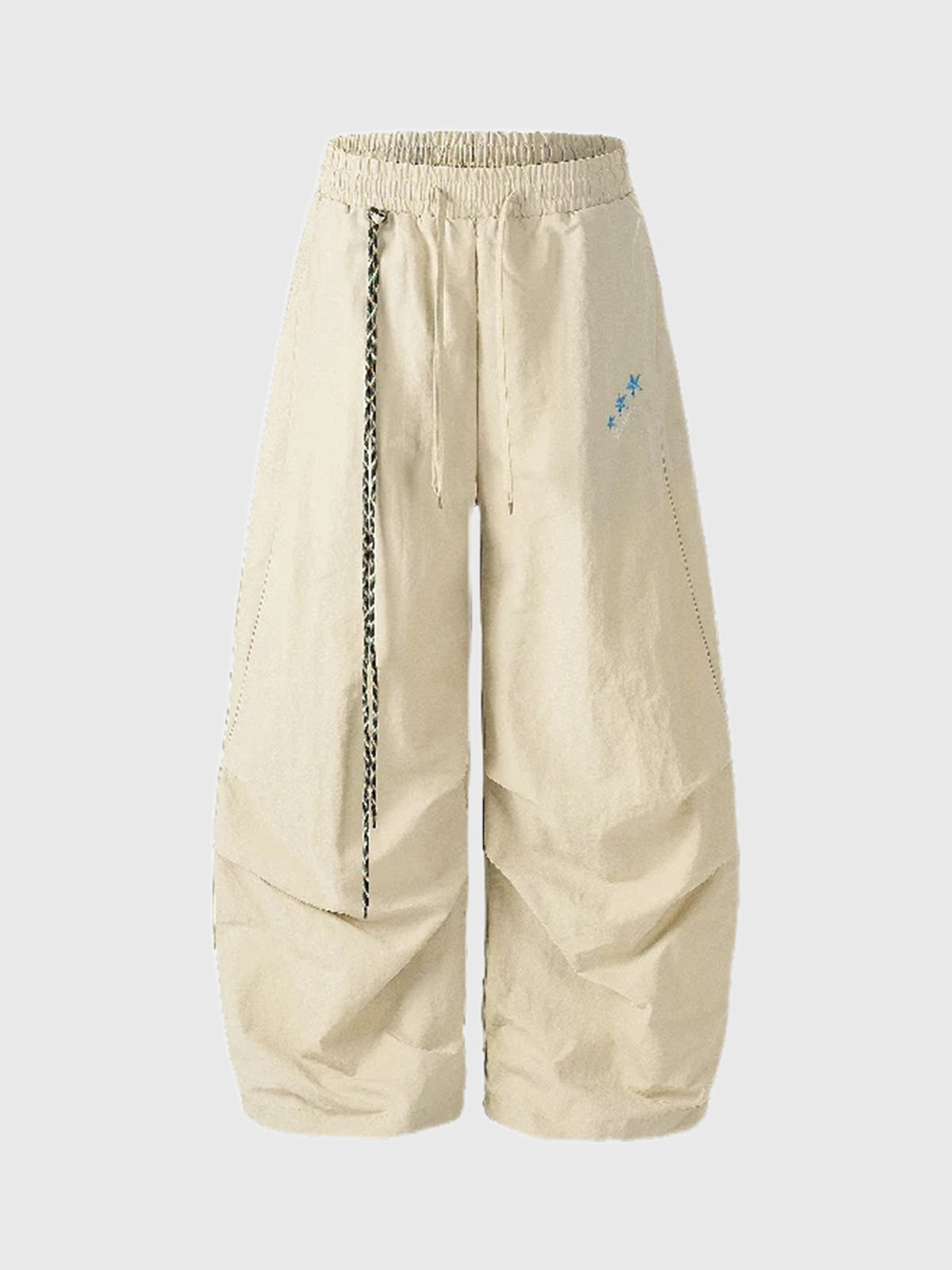 Brick Lane Wide-leg Star Cargo Pants - Beige