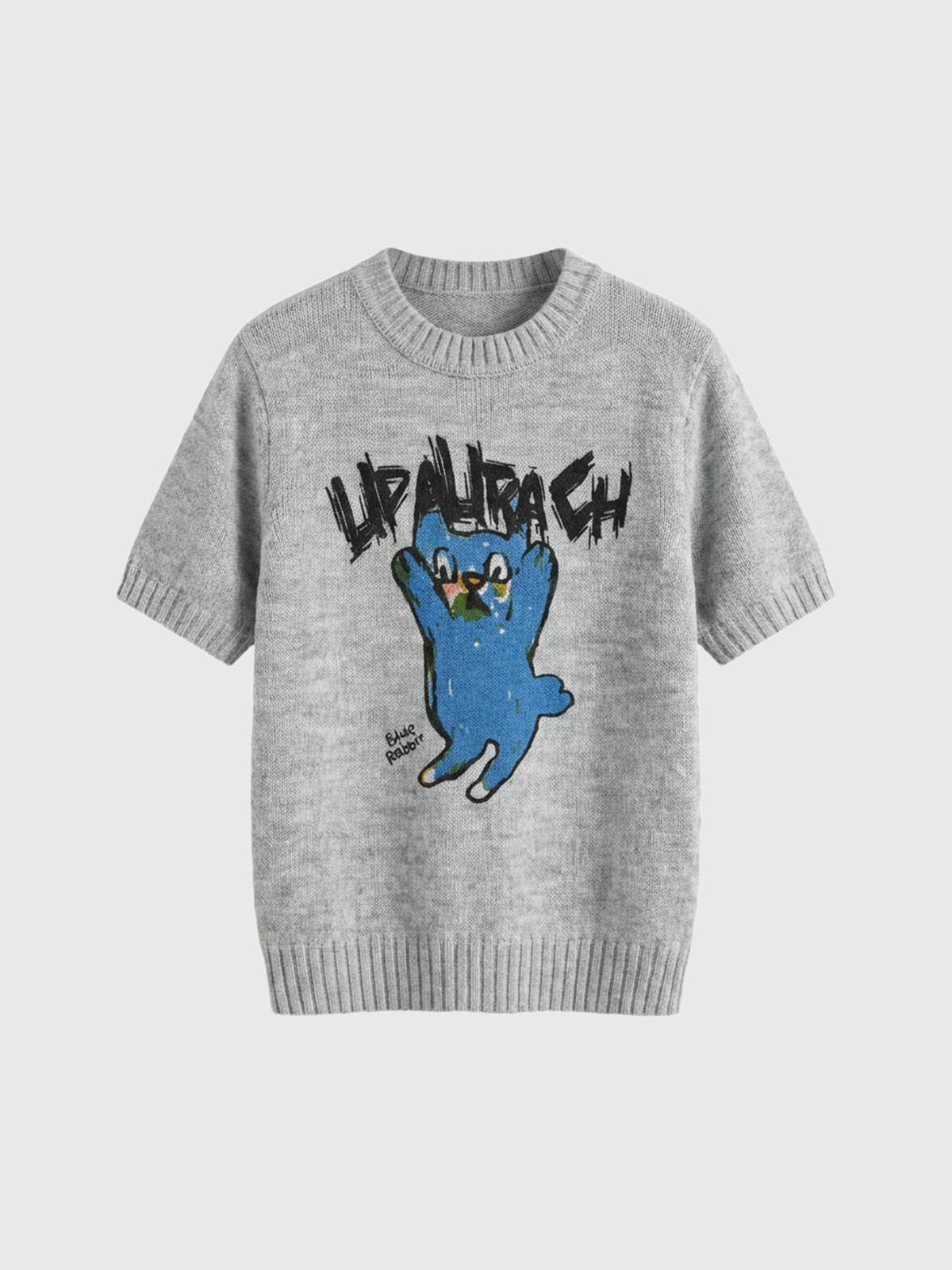 Brick Lane Baggy Retro Cartoon Graphic Relaxed Top - Grey