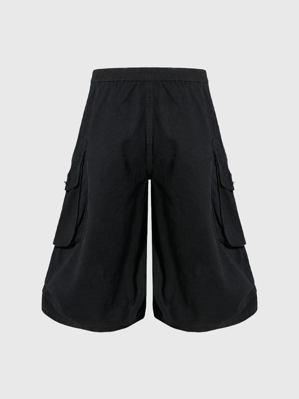 Brick Lane Wide-leg Utility Cargo Shorts - Black