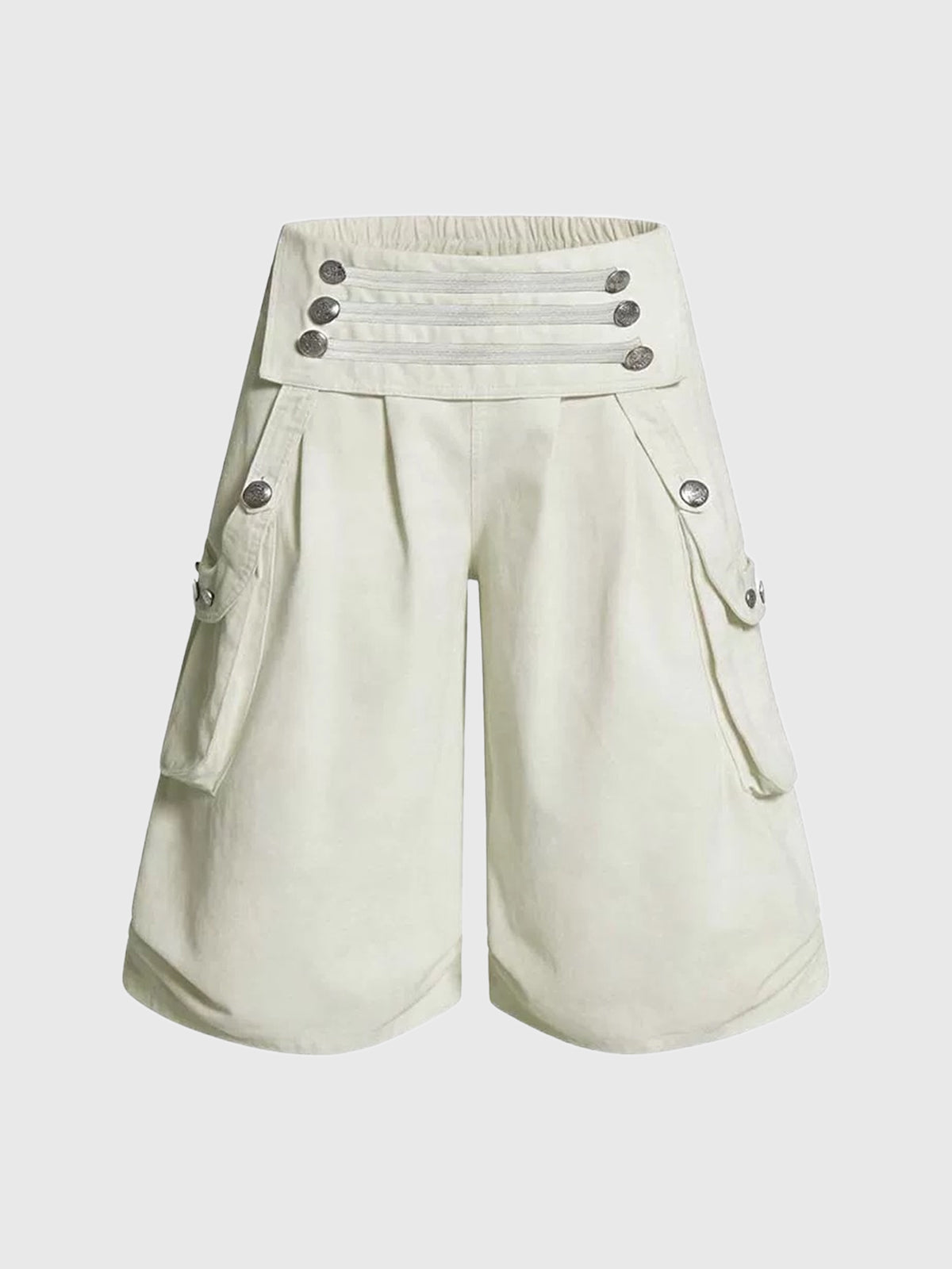Brick Lane Wide-leg Utility Cargo Shorts - White