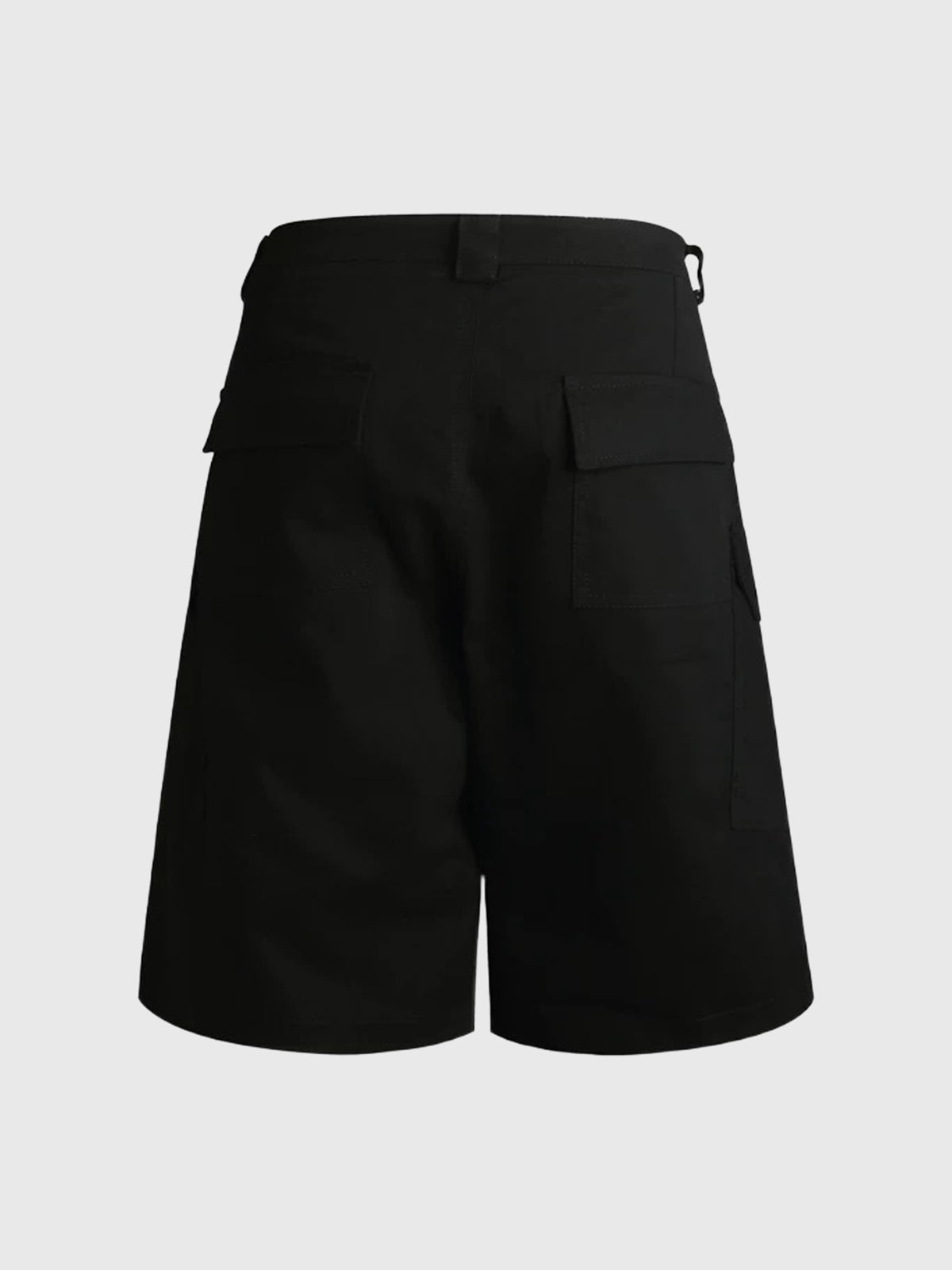 Co-ed Dorm Wide-leg Studded Utility Cargo Shorts - Black