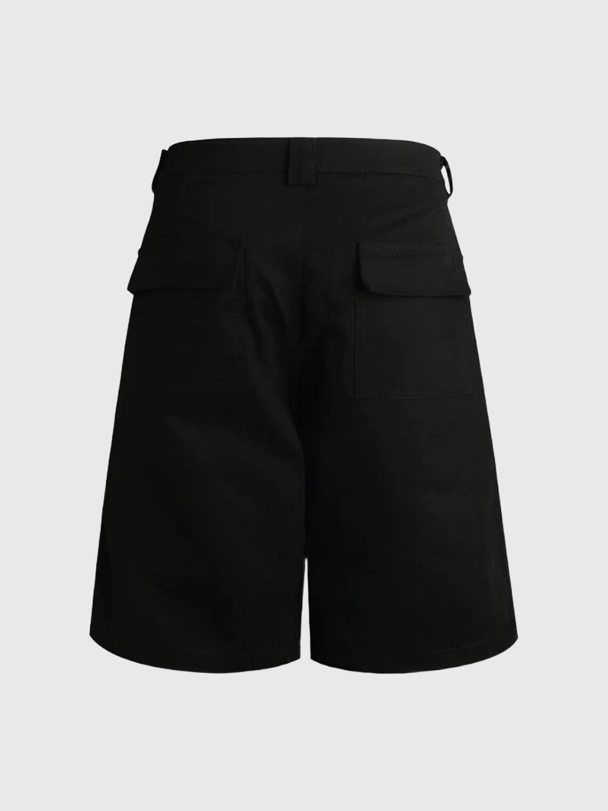 Co-ed Dorm Wide-leg Multi-Zipper Cargo Shorts - Black