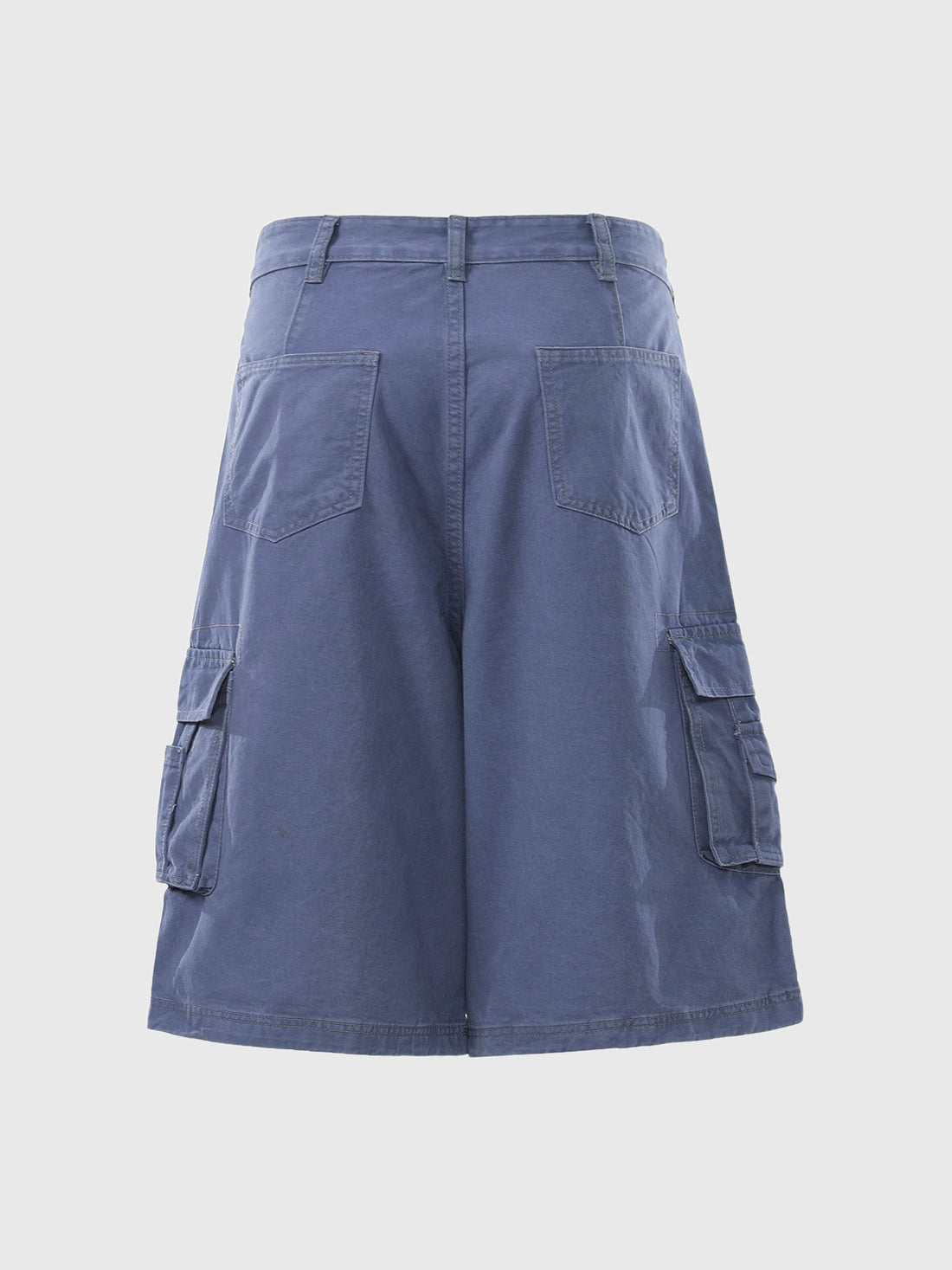 Co-ed Dorm Wide-leg Graphic Print Cargo Shorts - Blue