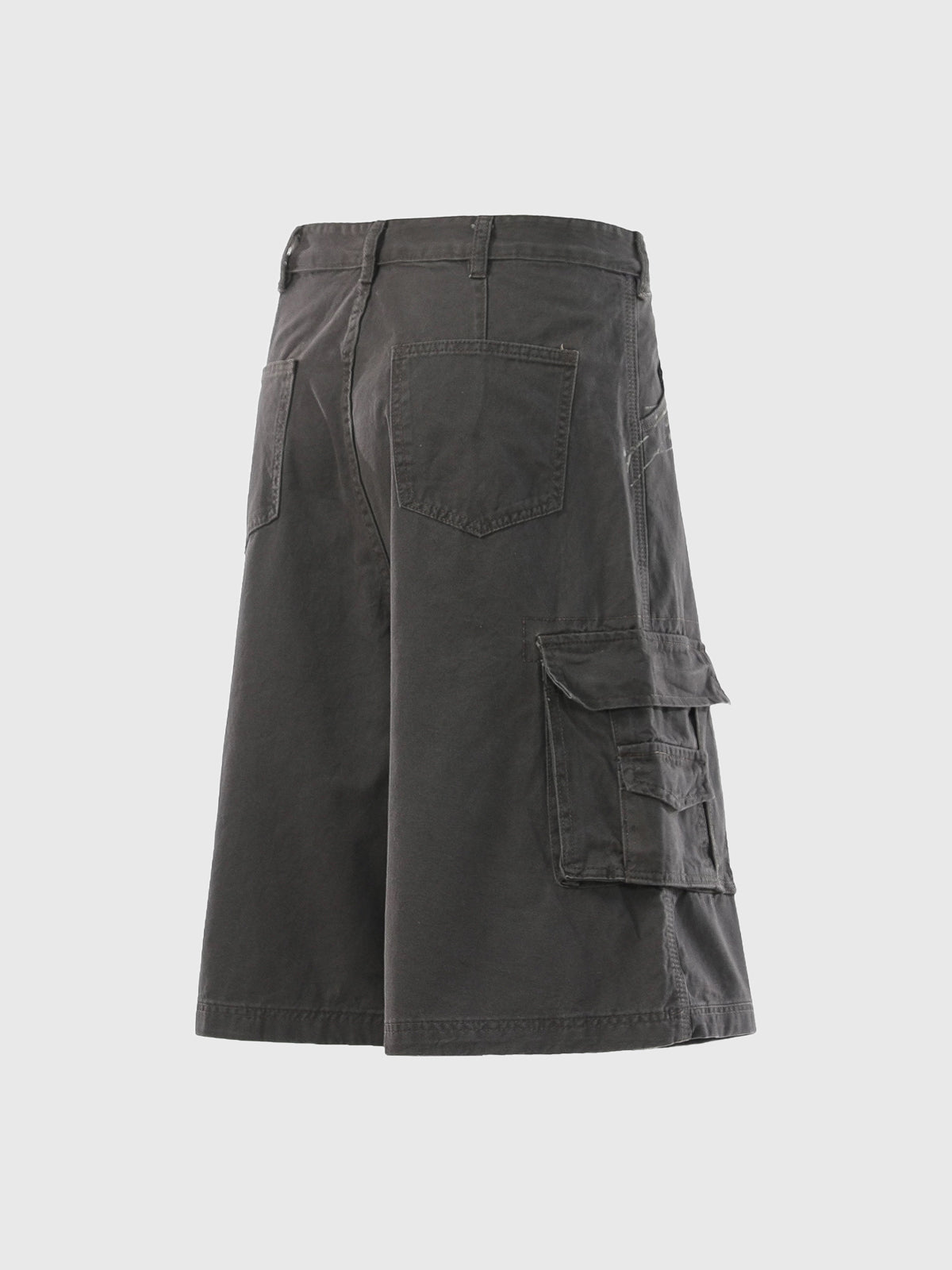 Co-ed Dorm Wide-leg Graphic Print Cargo Shorts - Black