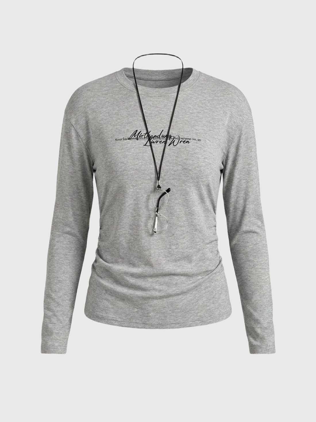 Brick Lane Waist-defining Minimalist Fitted Tee - Light Grey