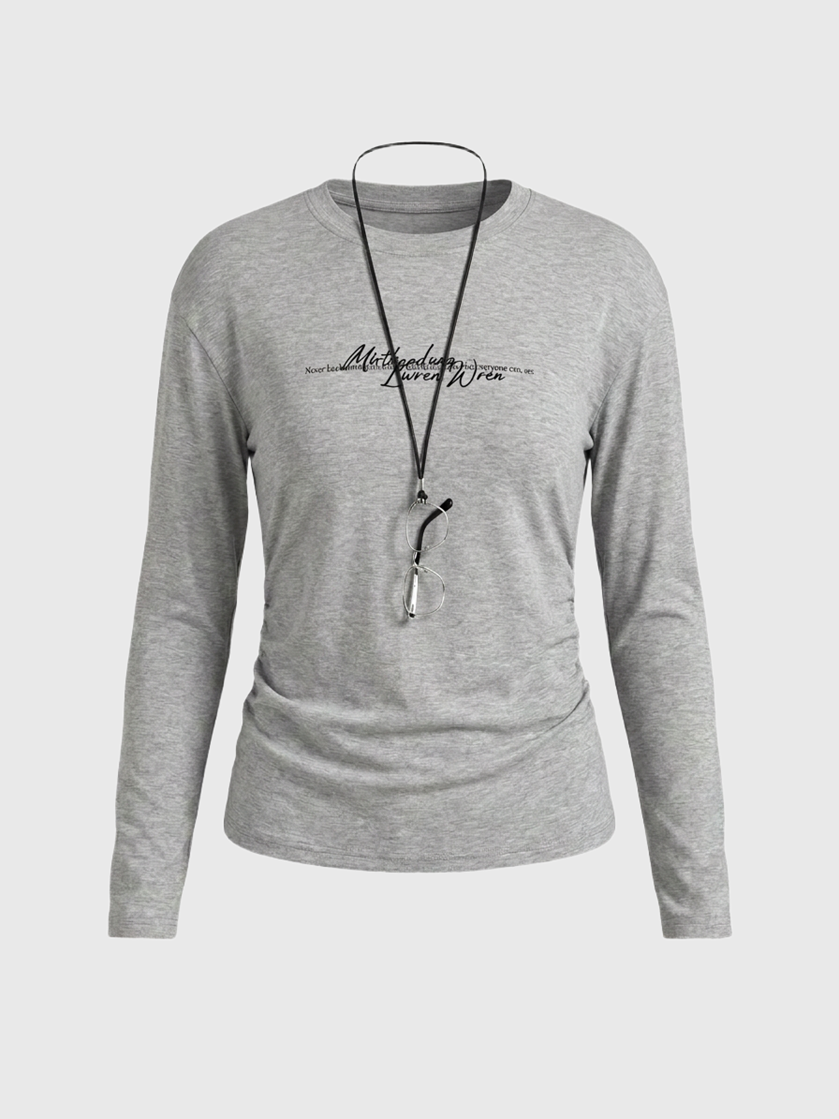 Brick Lane Waist-defining Minimalist Fitted Tee - Light Grey