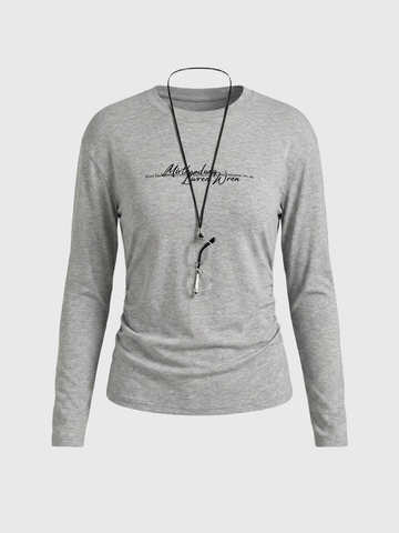 Brick Lane Waist-defining Minimalist Fitted Tee - Light Grey