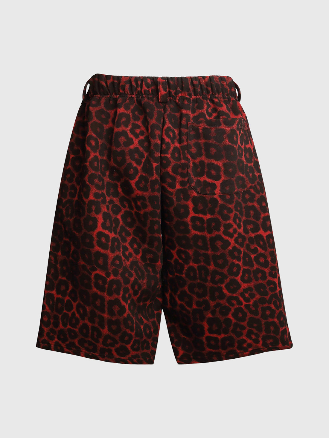 Co-ed Dorm Wide-leg Embroidered Leopard Shorts - Red