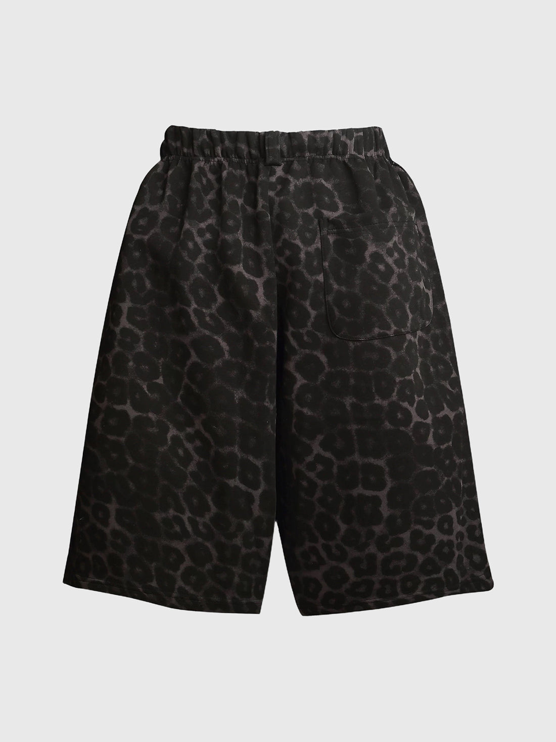 Co-ed Dorm Wide-leg Embroidered Leopard Shorts - Black