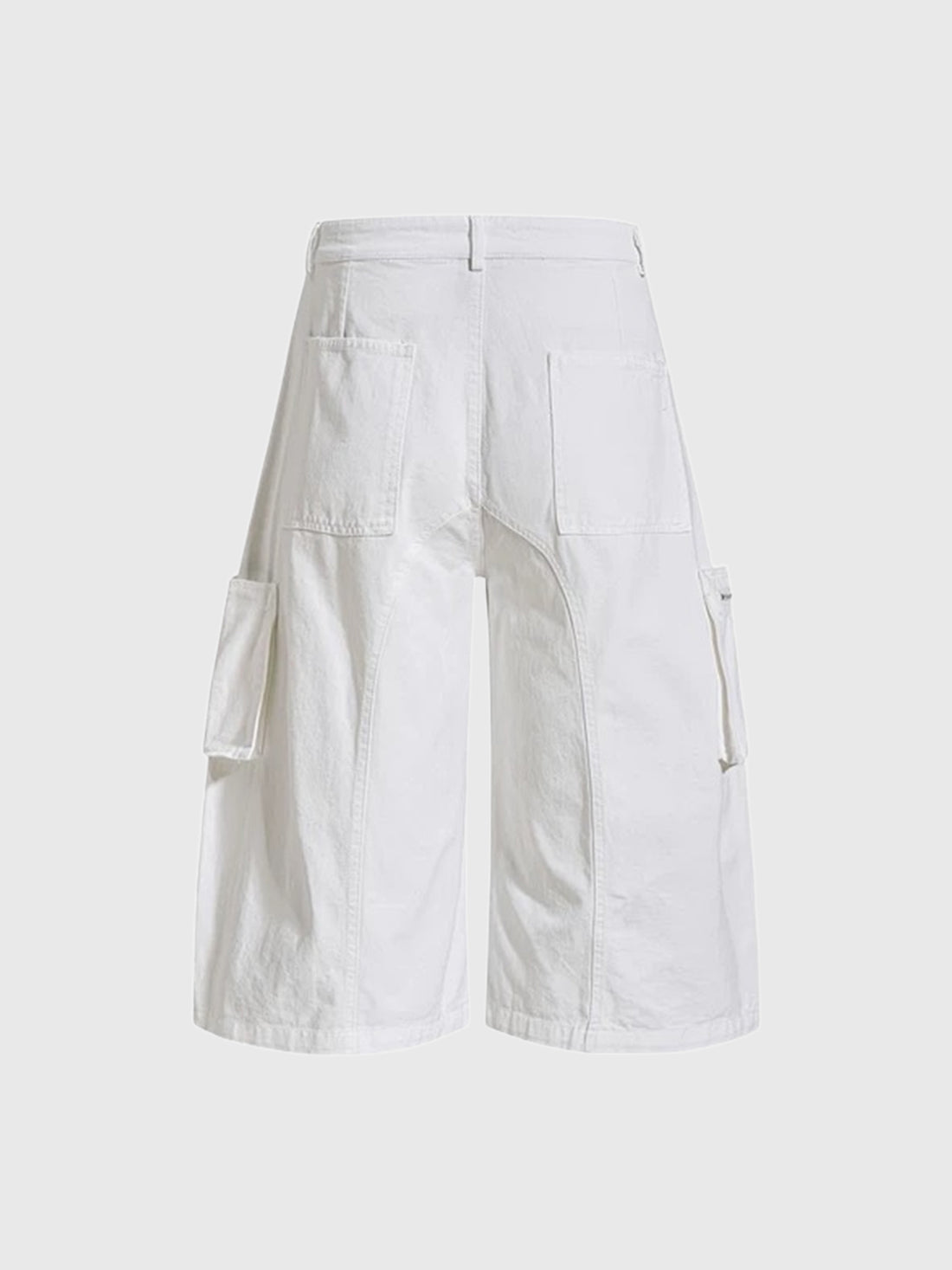 Co-ed Dorm Wide-leg Lace-up Utility Shorts - White