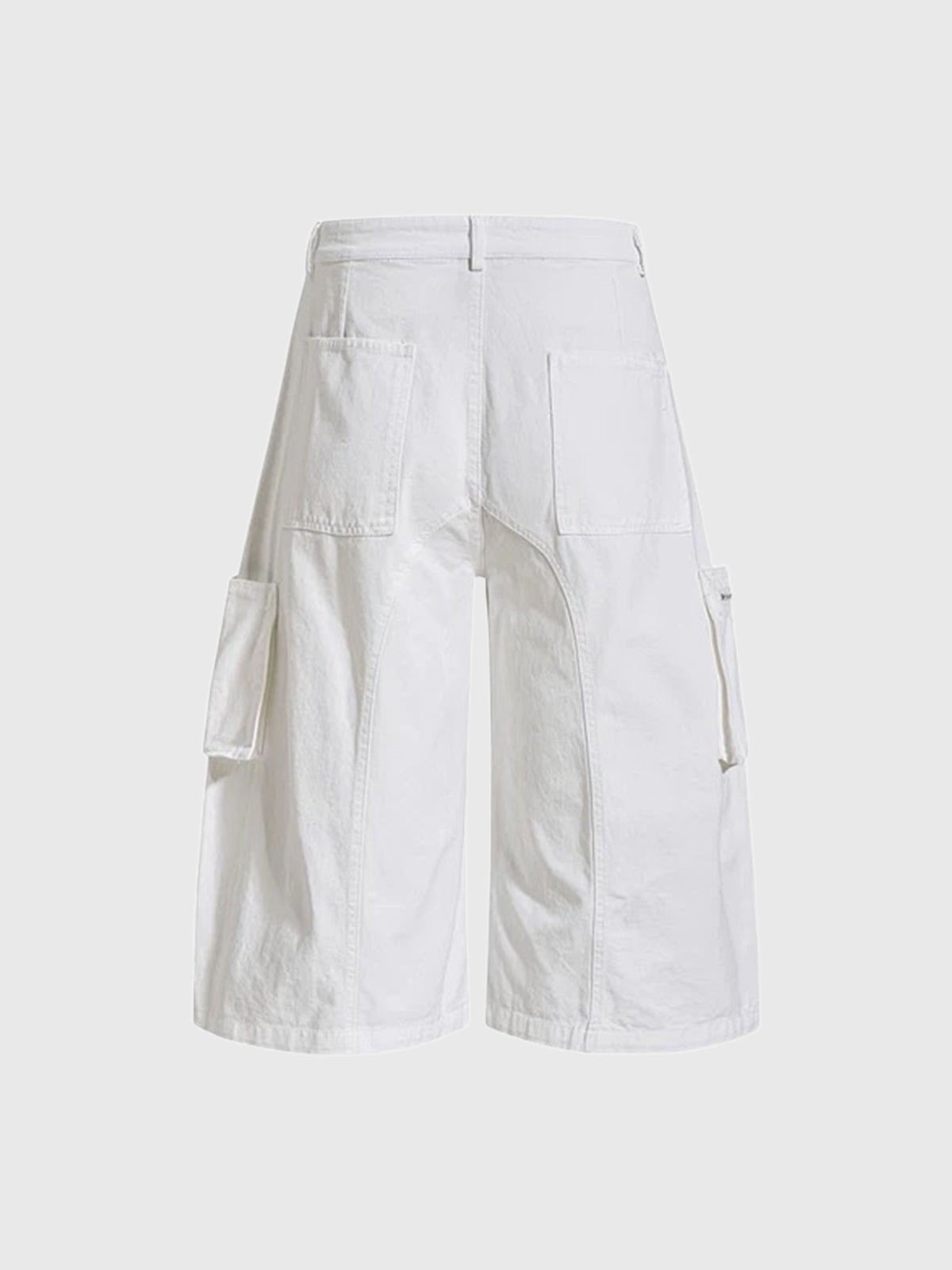 Co-ed Dorm Wide-leg Lace-up Utility Shorts - White