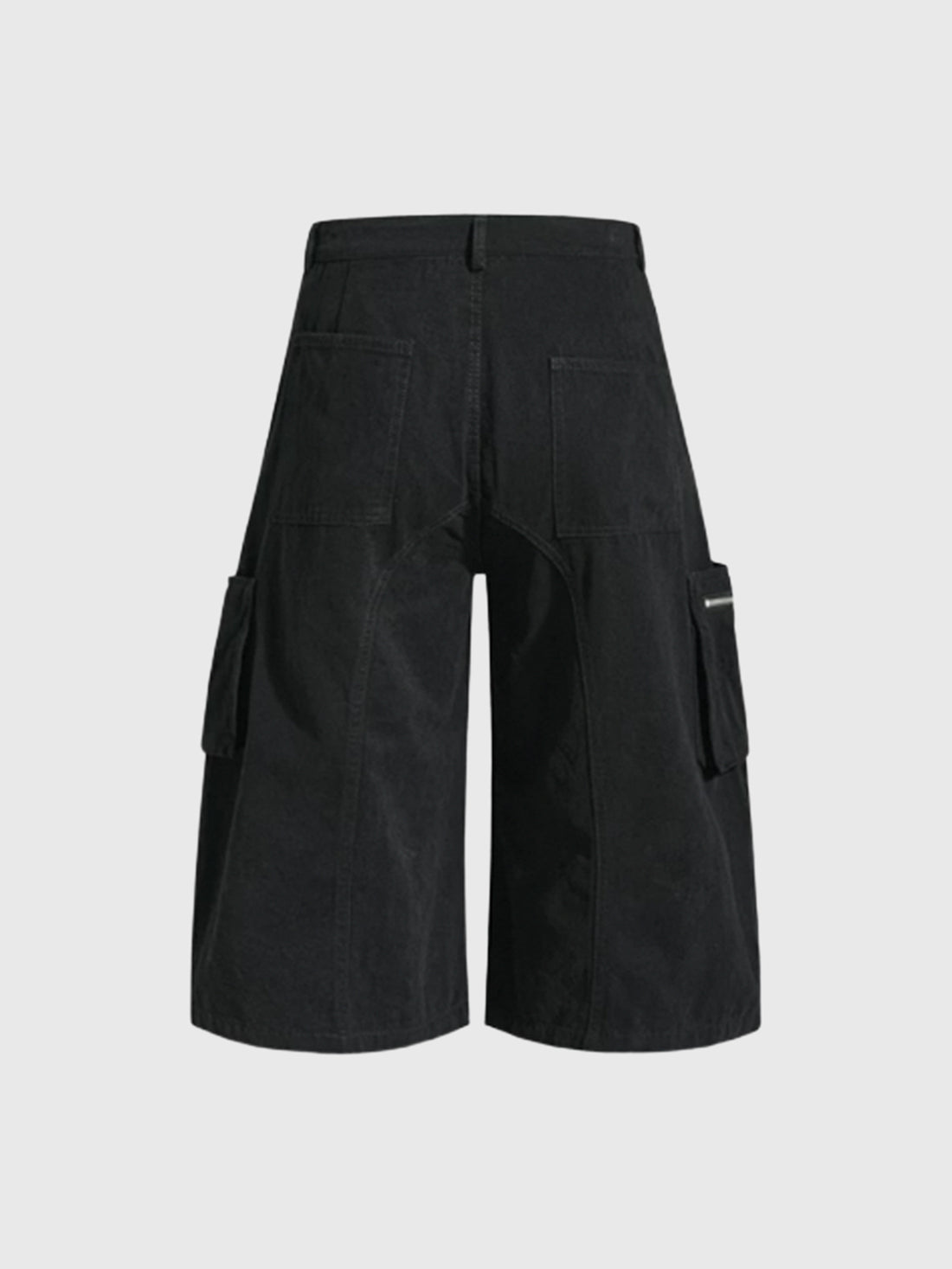 Co-ed Dorm Wide-leg Lace-up Utility Shorts - Black