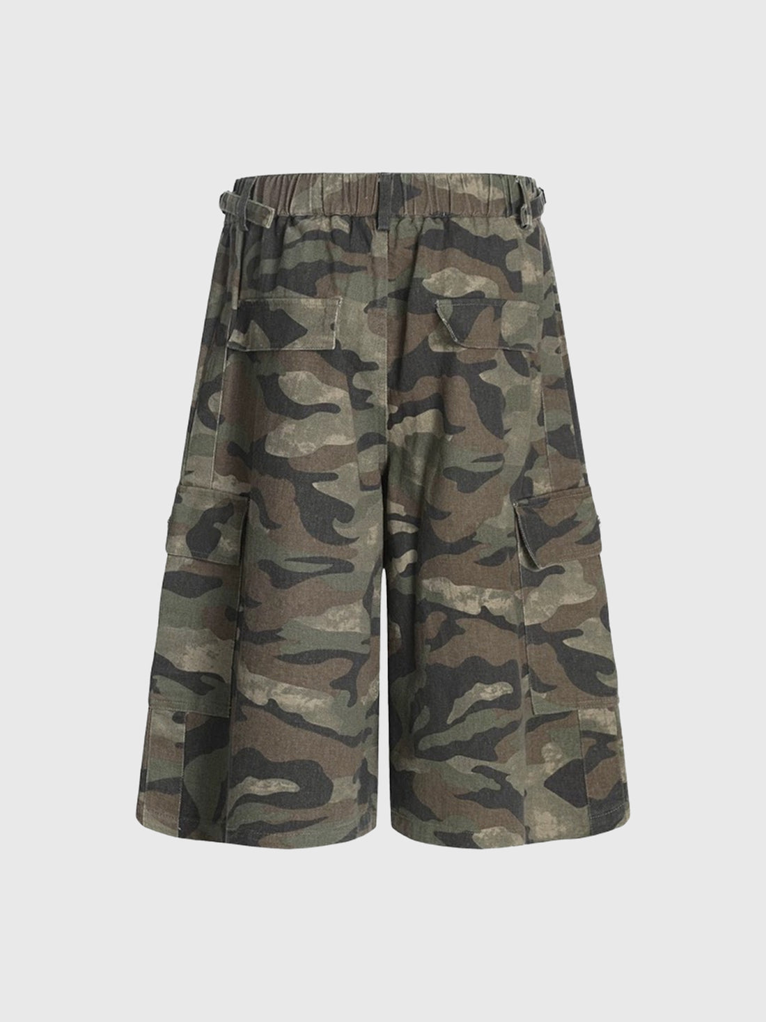 Co-ed Dorm Wide-leg Camouflage Shorts - Green